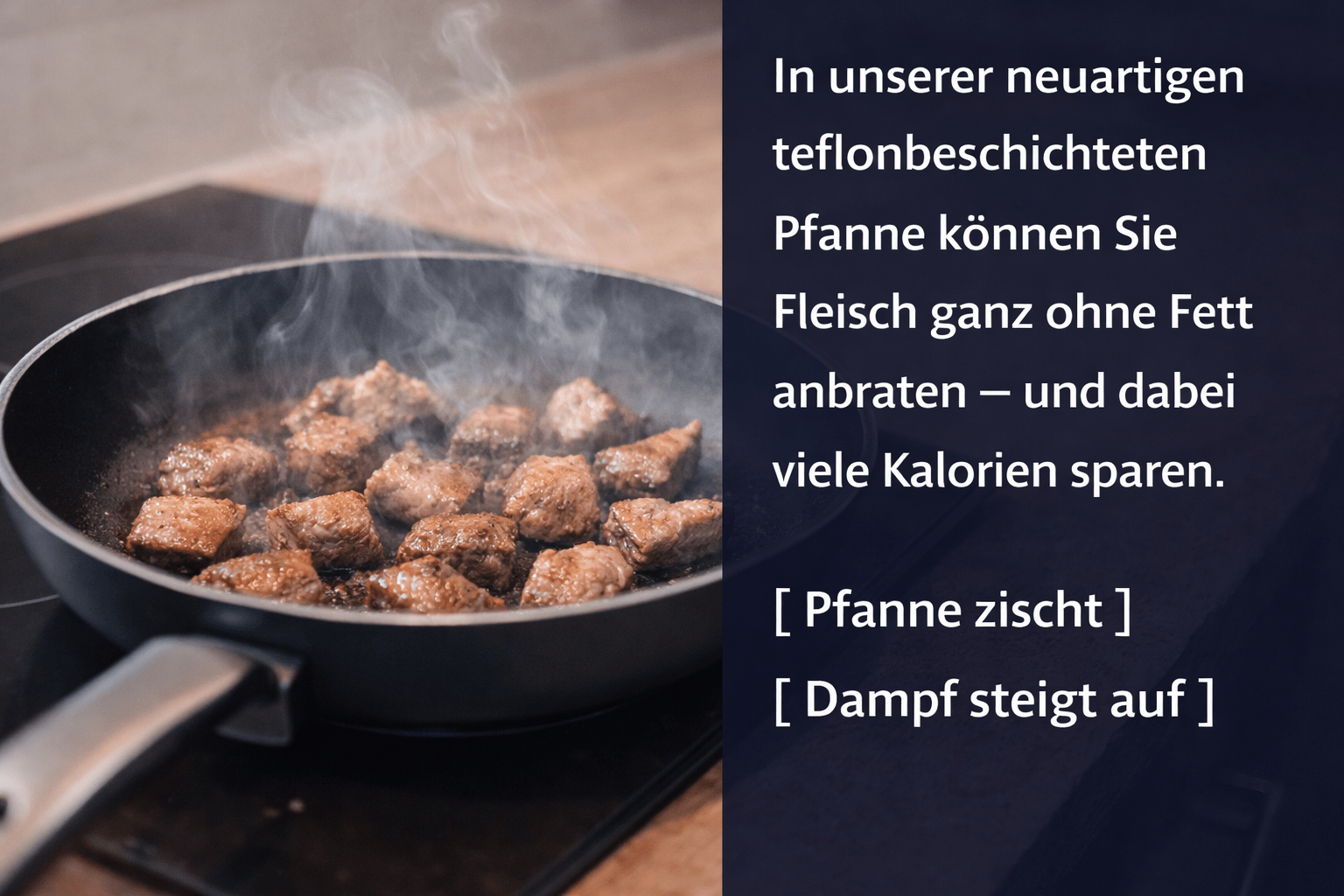 Transkript für Produkt-Demo einer teflonbeschichteten Pfanne