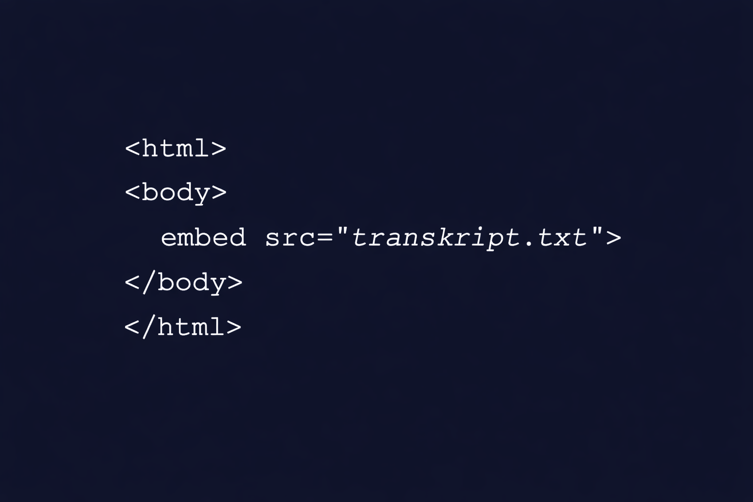 HTML-Code zur Transkript-Einbettung