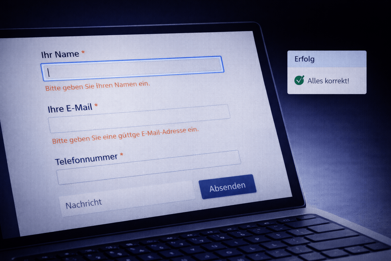 Quick-Win 3: Formulare absichern (Labels + Fehlermeldungen)