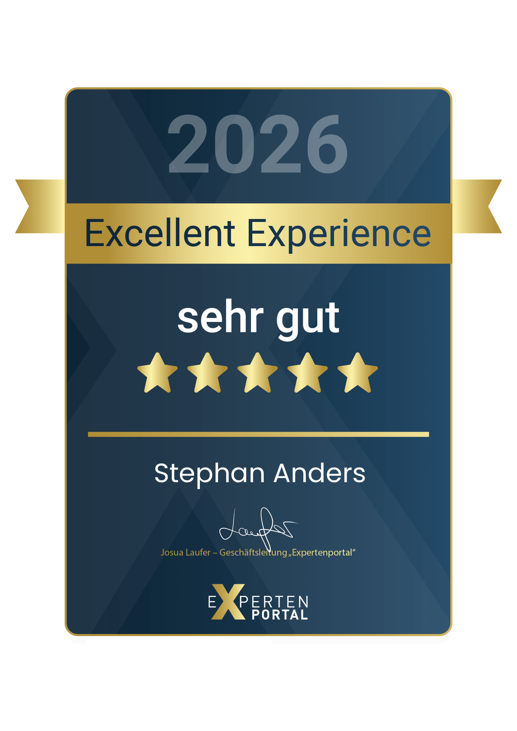 2026 Excellent Experience - sehr gut - Stephan Anders